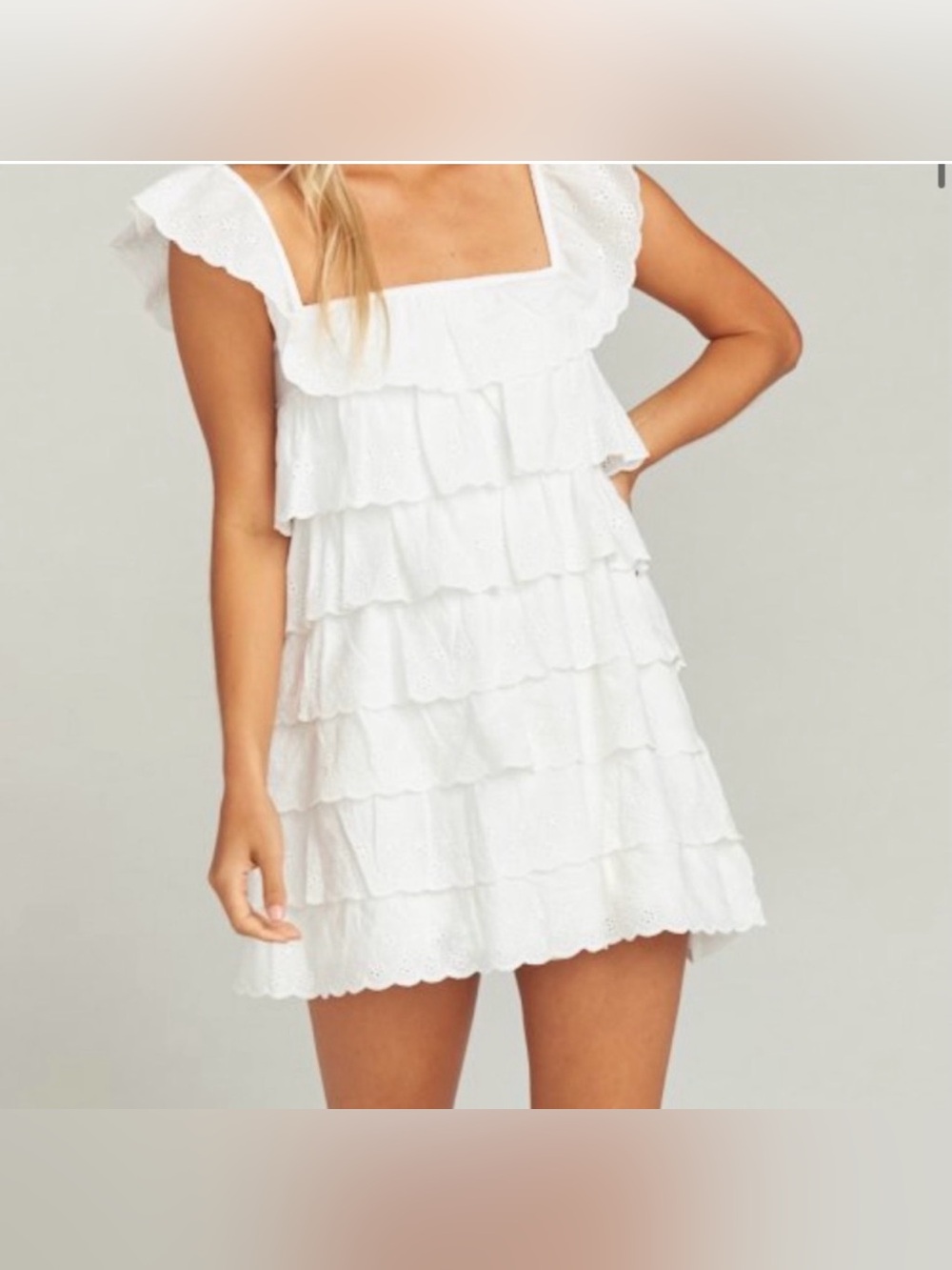 Show Me Your Mumu Lucy Mini White Eyelet Dress Size Medium